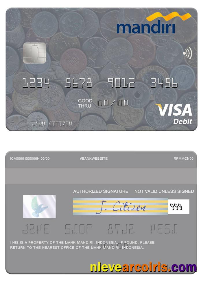 Indonesia Bank Mandiri visa debit card